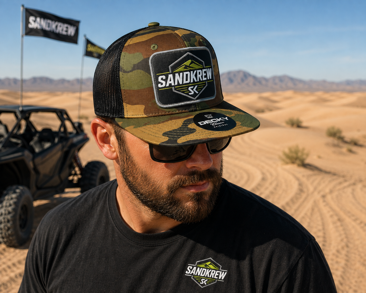 Camo Open Mesh Sandkrew Logo Hat