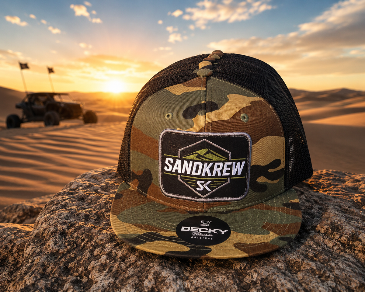 Camo Open Mesh Sandkrew Logo Hat