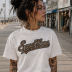 Women's SandKrew Leopard Print short sleeve T shirt or BabyDoll