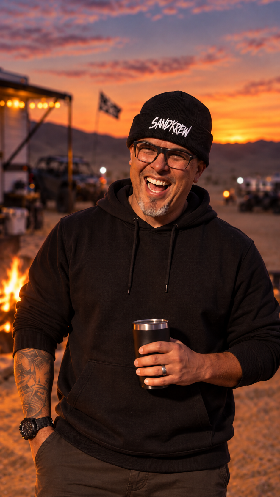 Sandkrew stitched Black Beanie