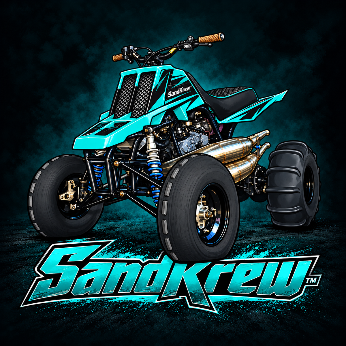 Teal SK Banshee Black Middle weight Sweatshirt