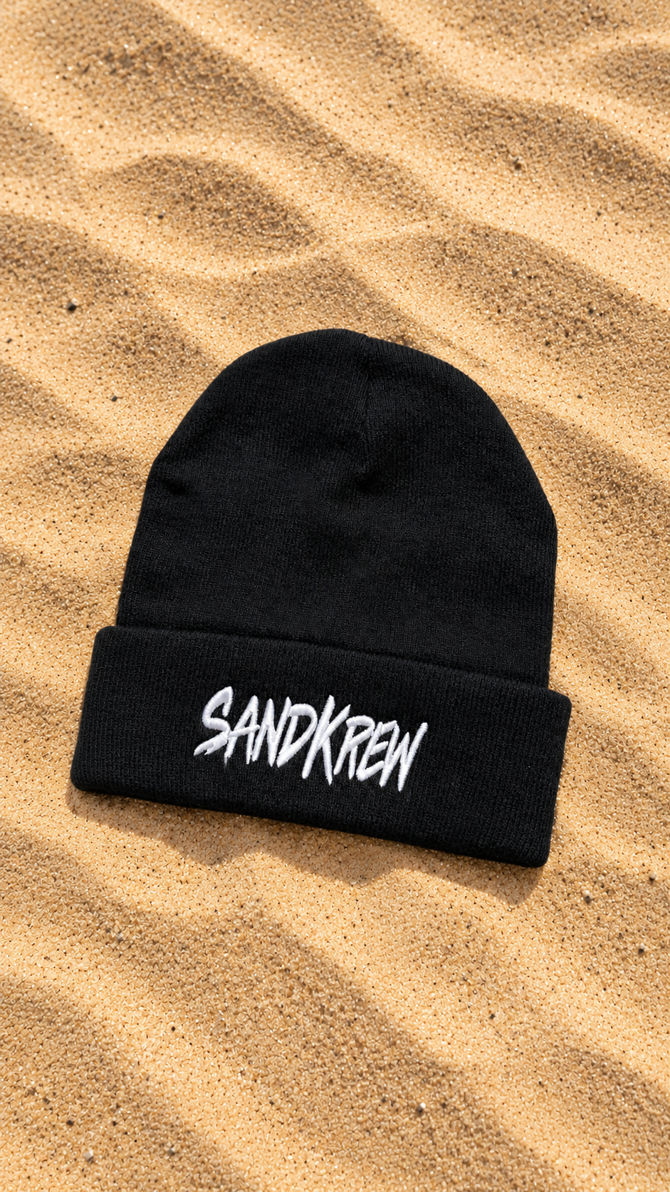 Sandkrew stitched Black Beanie